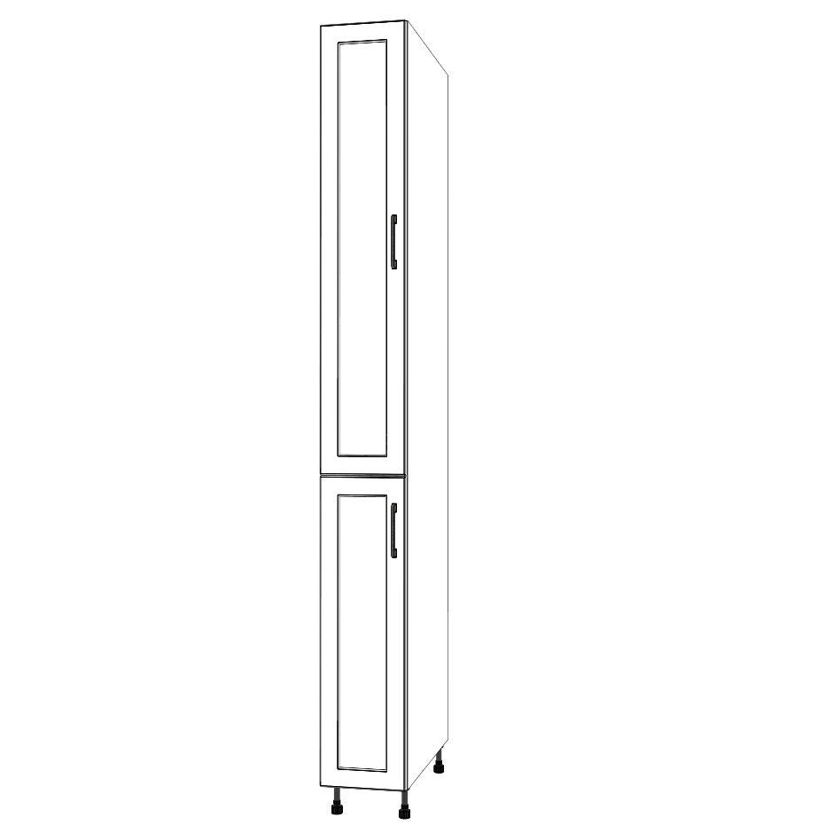 10" Wide Tall Pantry Cabinet - (White Cabinet Boxes - Painted Doors) 24 D