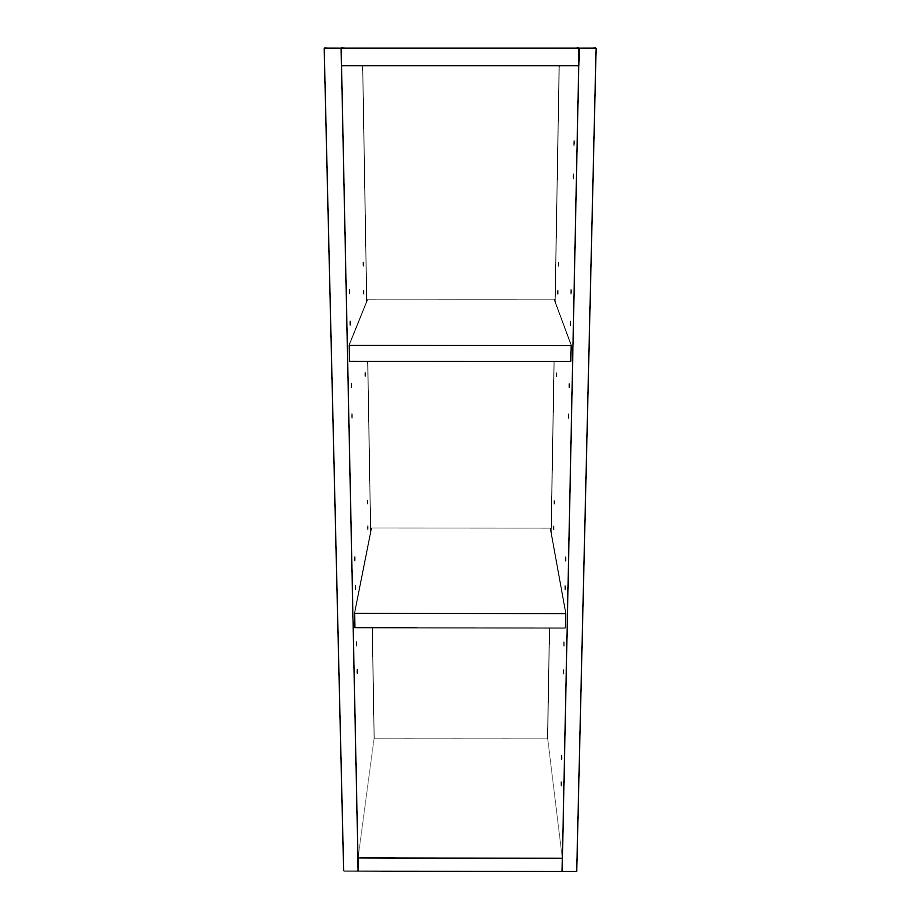 10" Wide x 34" High Wall Cabinet - (White Cabinet Boxes - Painted Doors)