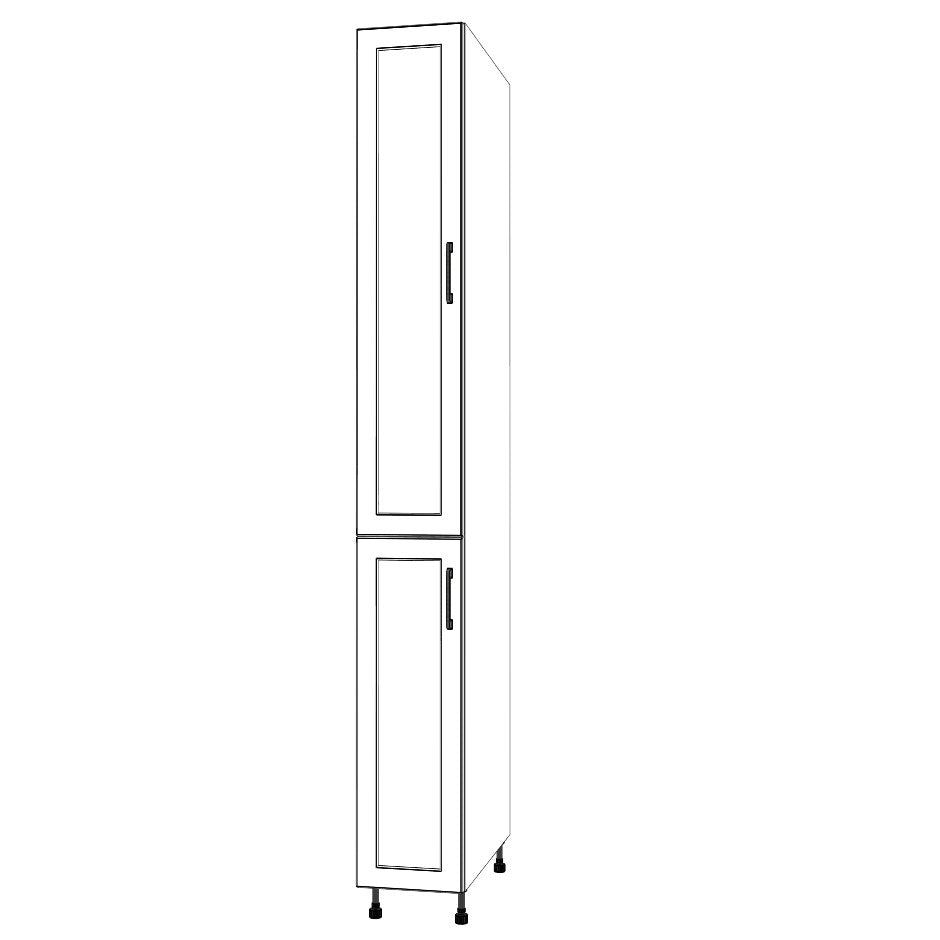 11" Wide Tall Pantry Cabinet - (White Cabinet Boxes - Painted Doors) 24 D