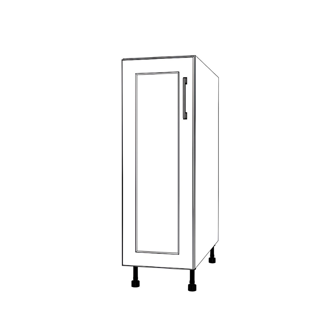 11" Wide Base Cabinet - (White Cabinet Boxes - Painted Doors)