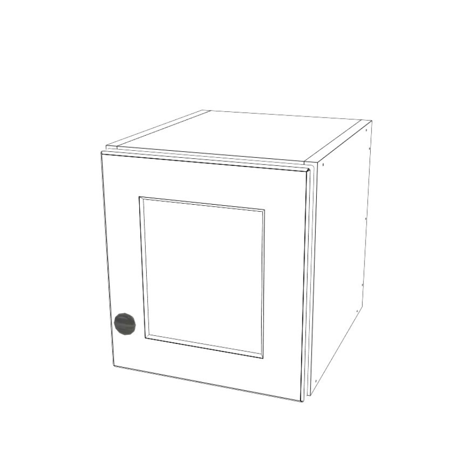 11" Wide x 12" High Wall Cabinet - (White Melamine Cabinet Boxes - Painted Doors)