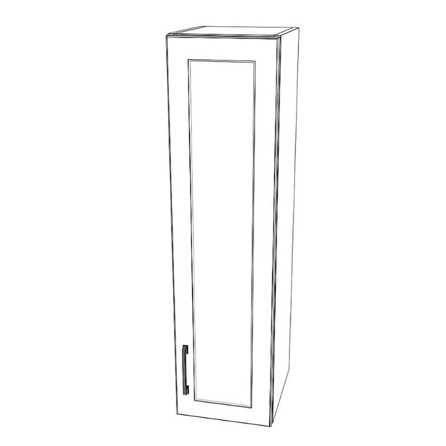11" Wide x 42" High Wall Cabinet - (White Cabinet Boxes - Painted Doors)