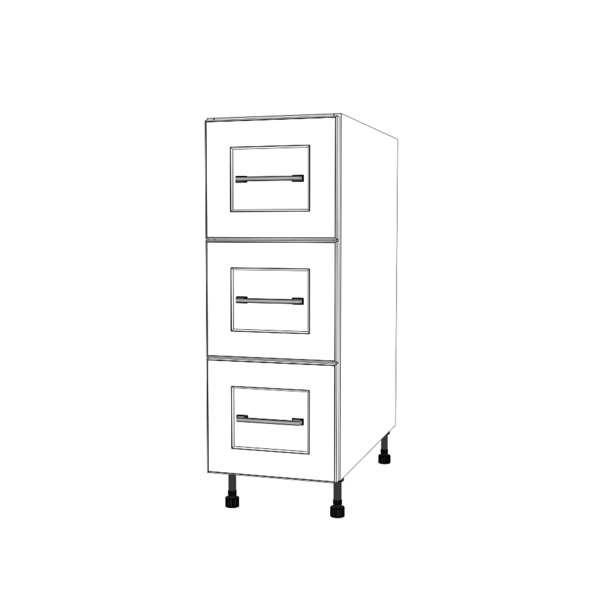 12" Wide Drawer Cabinet - (White Cabinet Boxes - Thermofoil Doors)