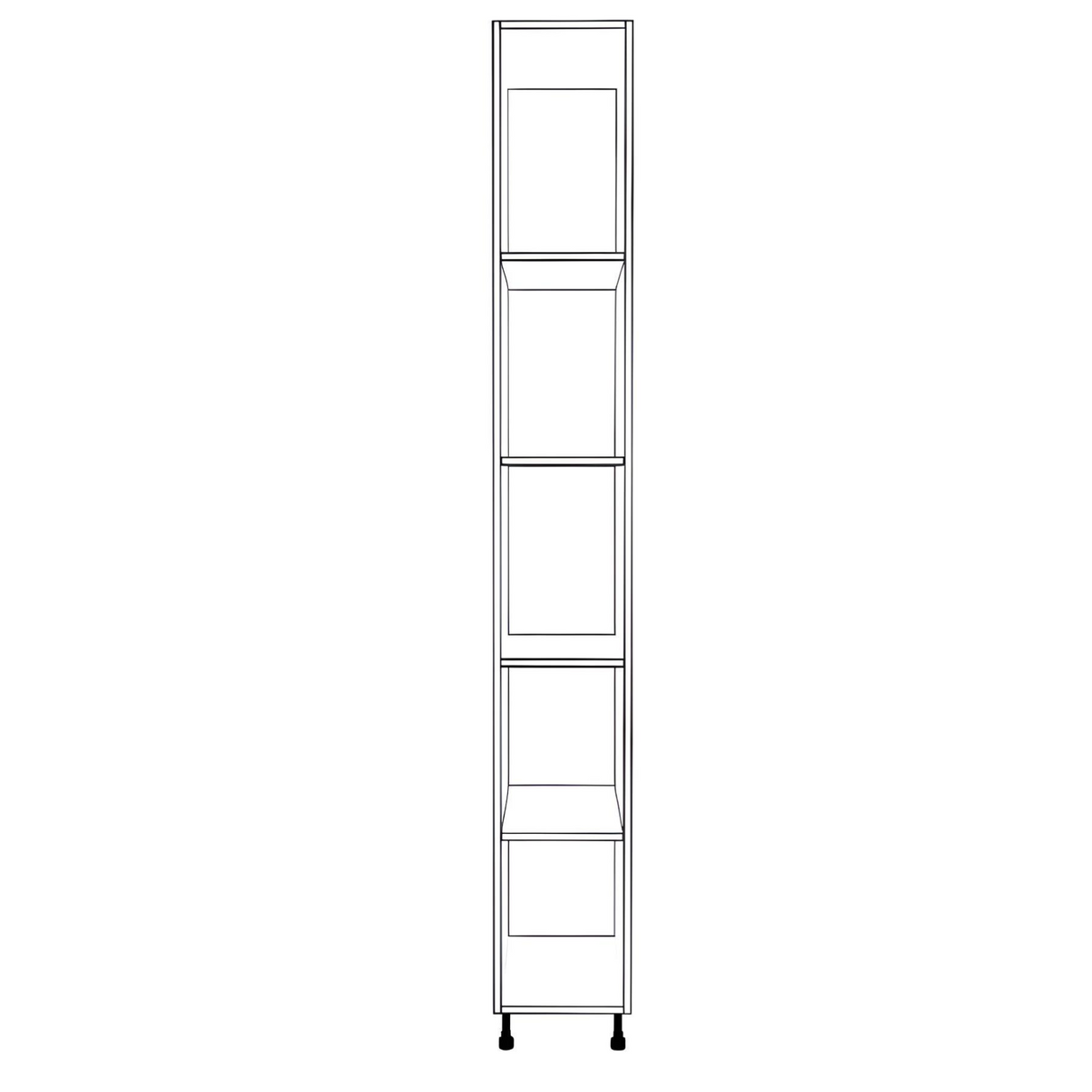 13" Wide Tall Pantry Cabinet - (White Cabinet Boxes - Thermofoil Doors) 24 D