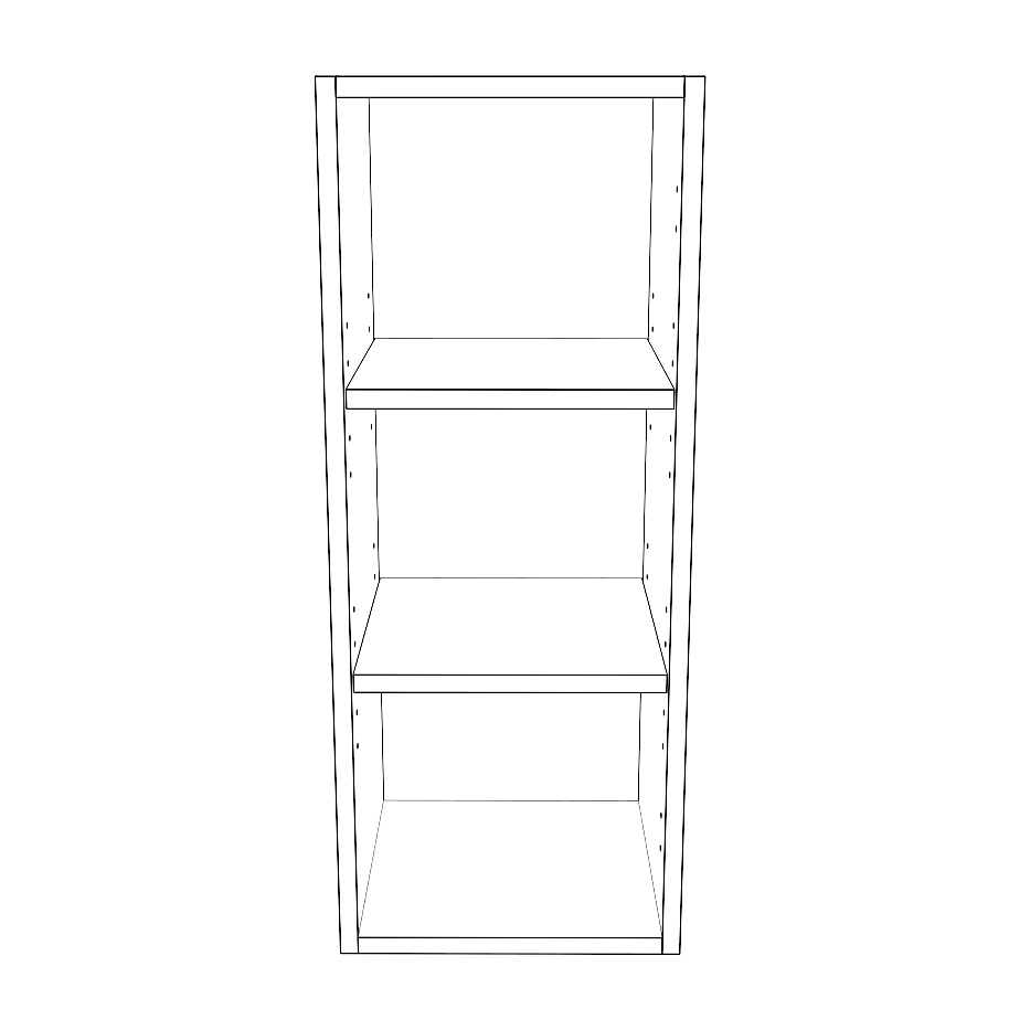 12" Wide x 30" High Wall Cabinet - (White Cabinet Boxes - Thermofoil Doors)