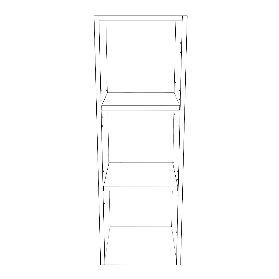12" Wide x 36" High Wall Cabinet - (White Cabinet Boxes - Painted Doors)