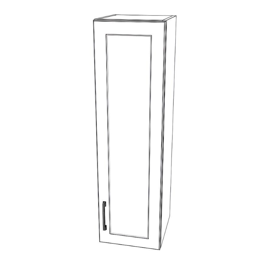 12" Wide x 42" High Wall Cabinet - (White Cabinet Boxes - Painted Doors)