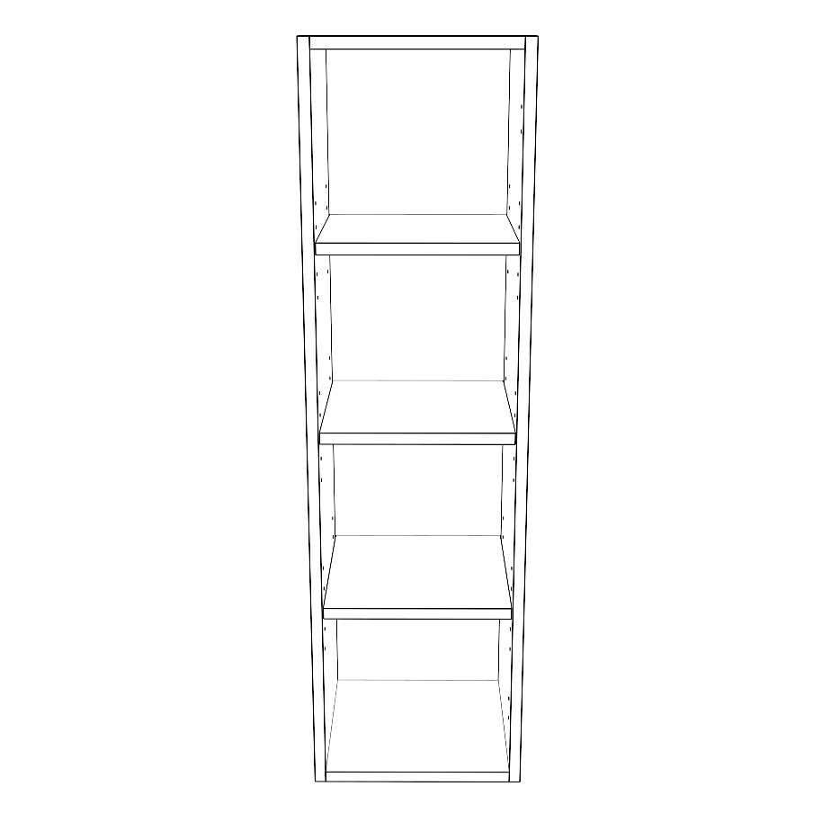 12" Wide x 42" High Wall Cabinet - (White Cabinet Boxes - Painted Doors)