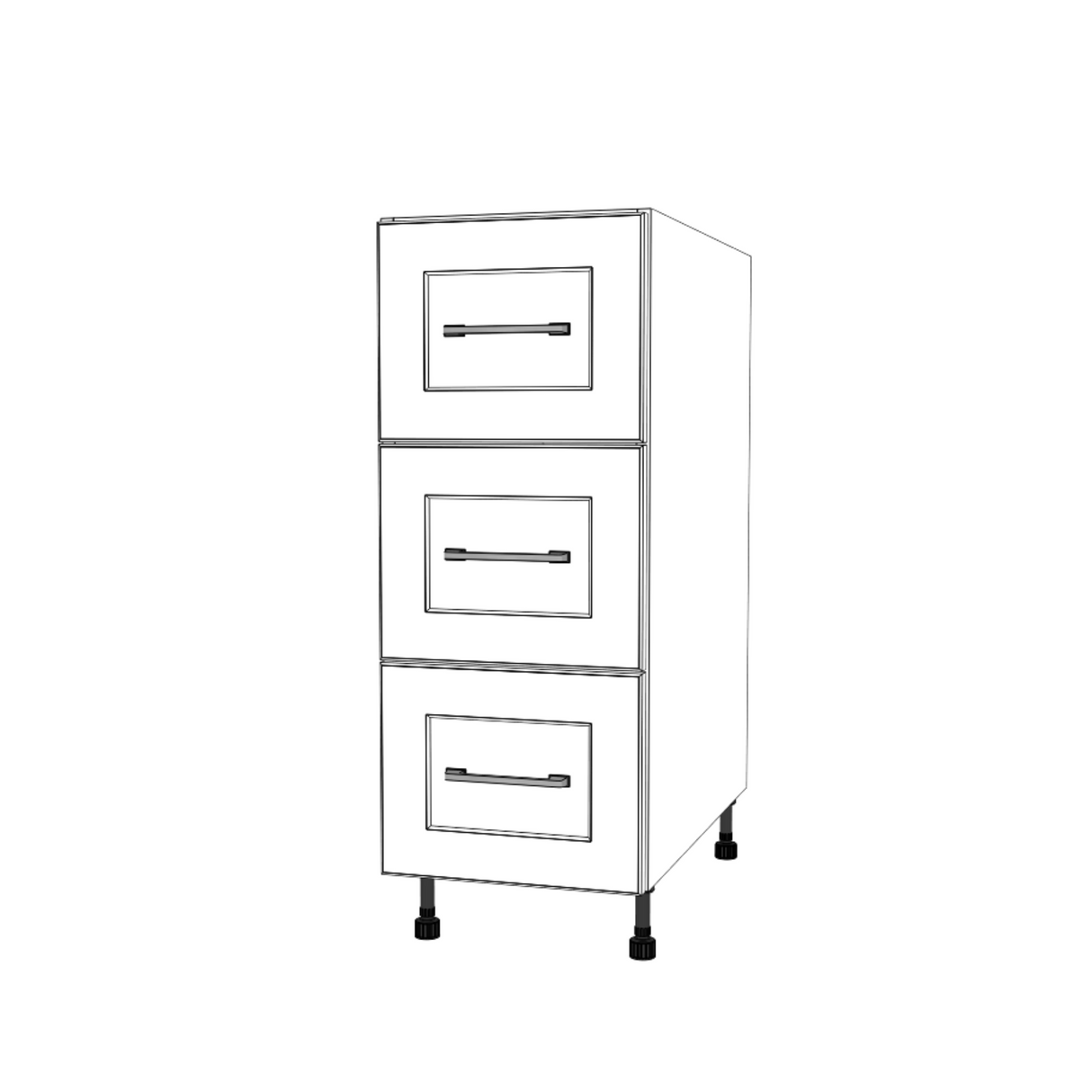 13" Wide Drawer Cabinet - (White Cabinet Boxes - Painted Doors)