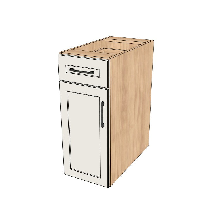 13" Wide Base Cabinet With Drawer On Top - (Ply Wood Boxes - Thermofoil Doors)