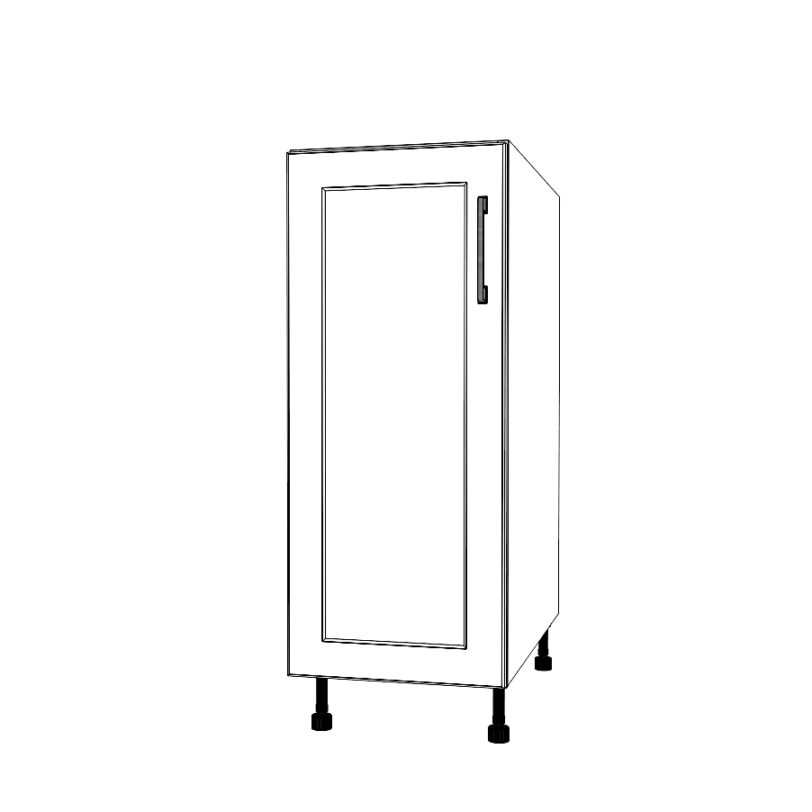 13" Wide Base Cabinet - (White Cabinet Boxes - Thermofoil Doors)