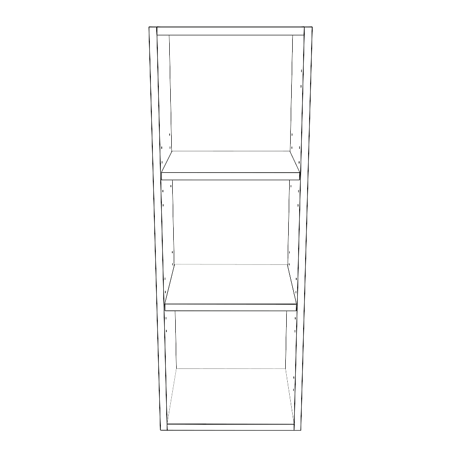 13" Wide x 36" High Wall Cabinet - (White Cabinet Boxes - Thermofoil Doors)