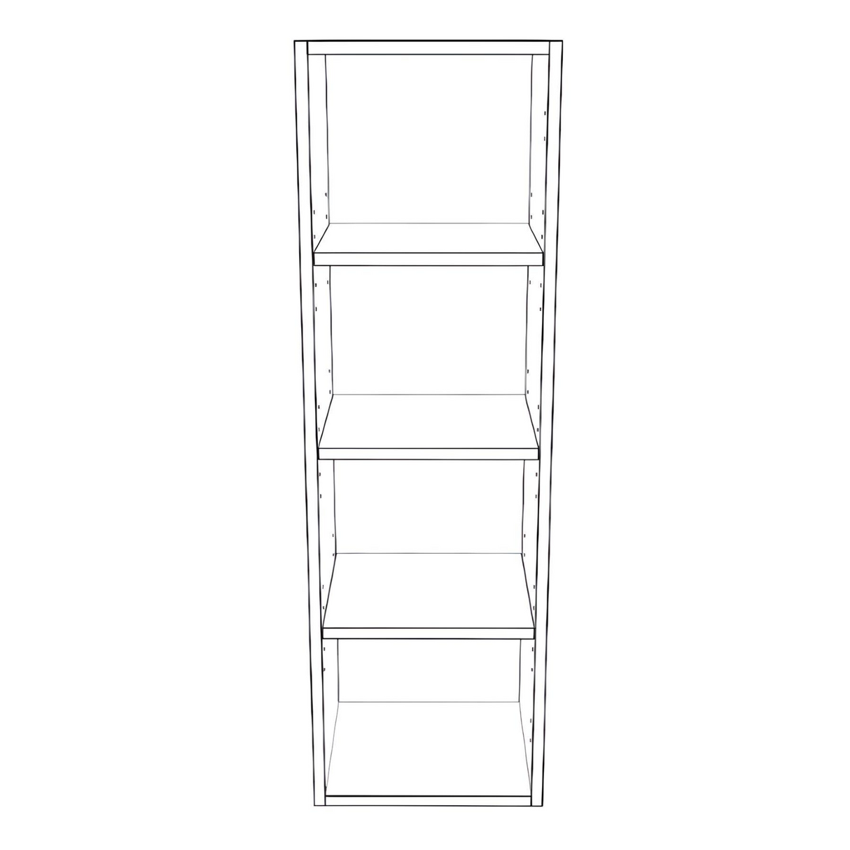 13" Wide x 42" High Wall Cabinet - (White Cabinet Boxes - Thermofoil Doors)