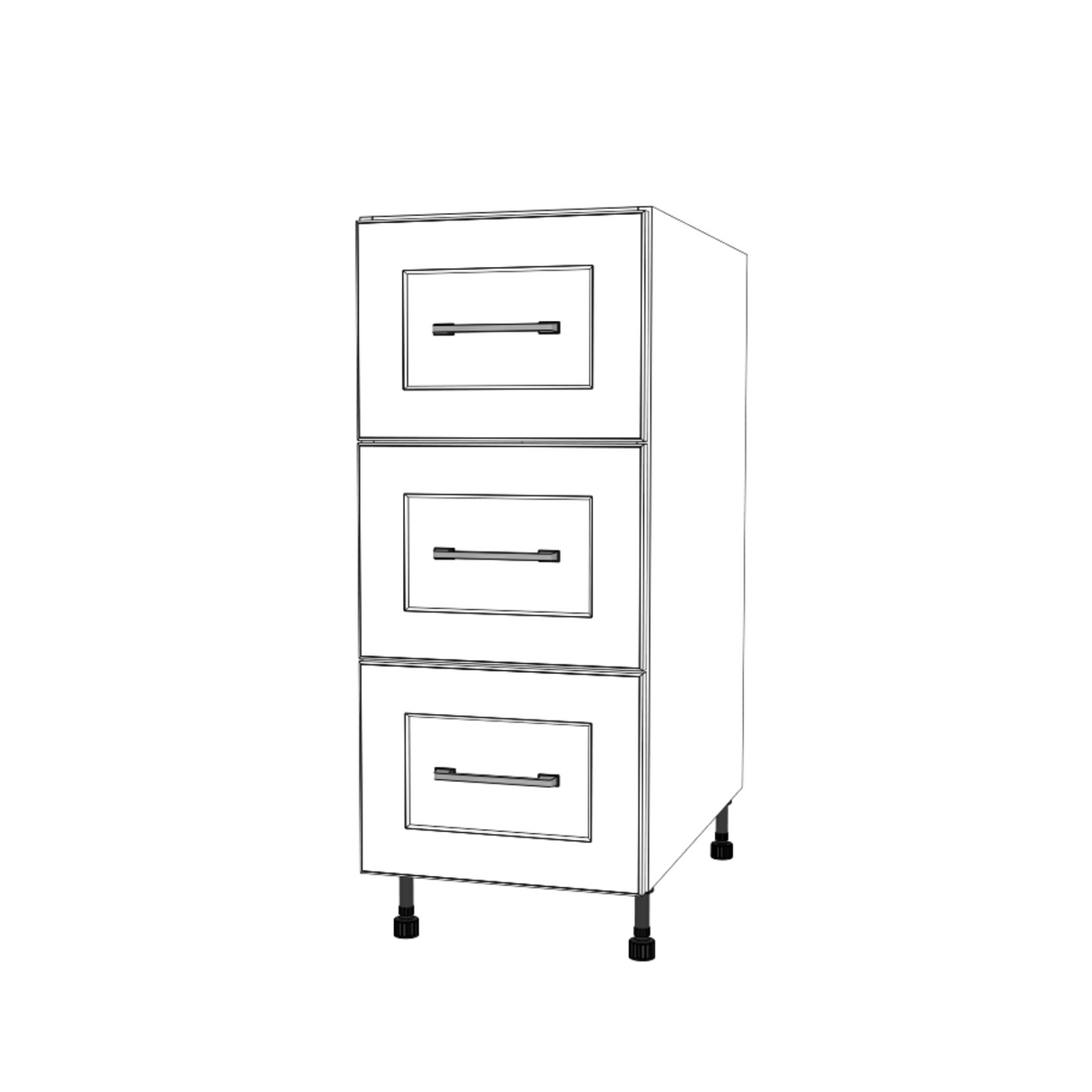 14" Wide Drawer Cabinet - (White Cabinet Boxes - Thermofoil Doors)
