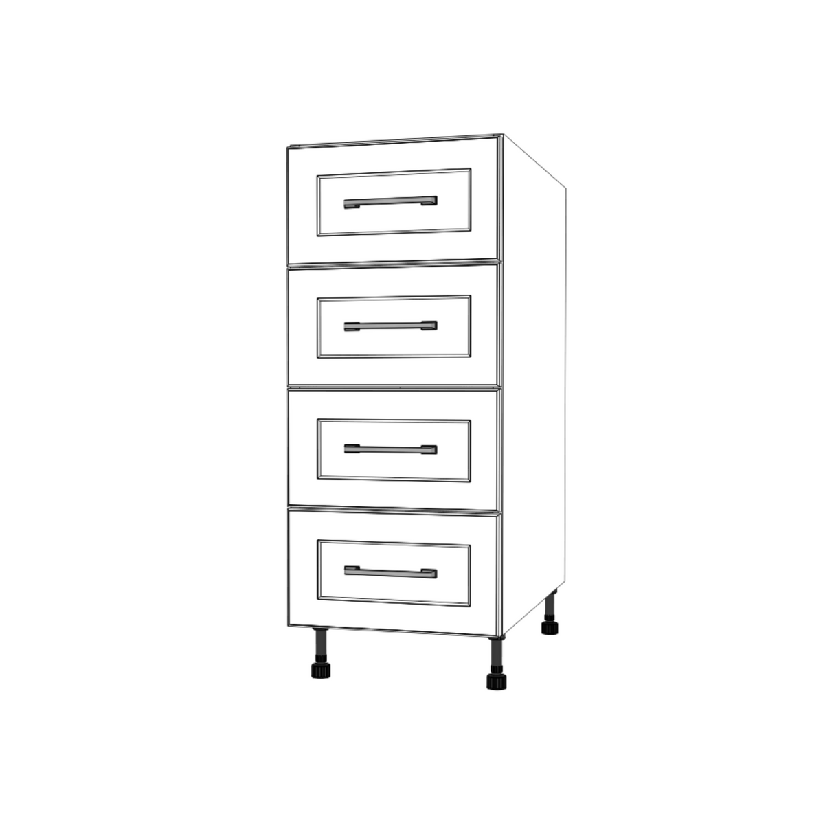 14" Wide Drawer Cabinet - (White Cabinet Boxes - Painted Doors)