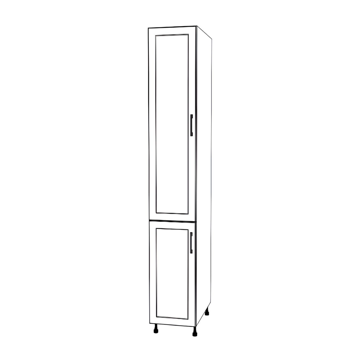 14" Wide Tall Pantry Cabinet - (White Cabinet Boxes - Thermofoil Doors) 24 D