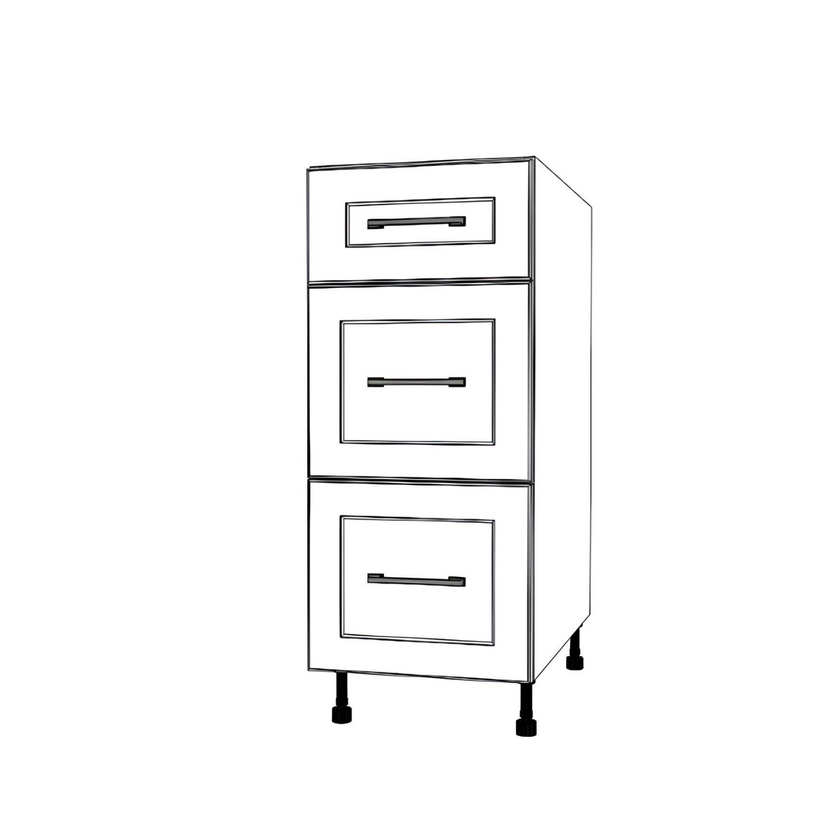 14" Wide Drawer Cabinet - (White Cabinet Boxes - Painted Doors)