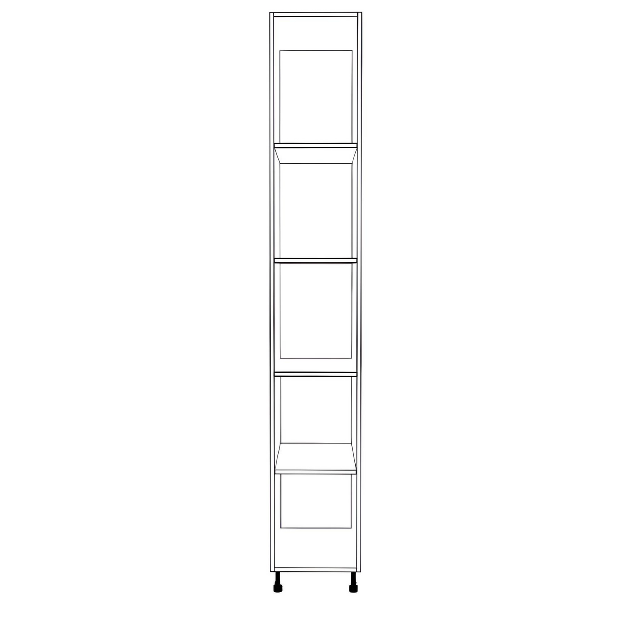 15" Wide Tall Pantry Cabinet - (White Cabinet Boxes - Thermofoil Doors) 24 D