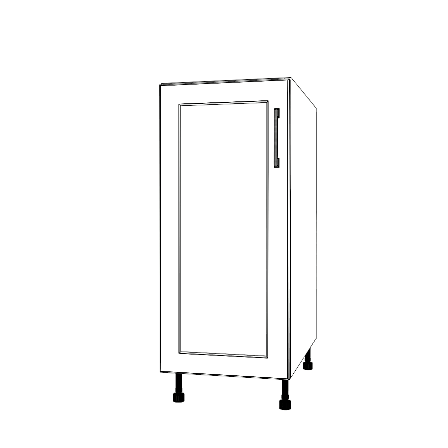14" Wide Base Cabinet - (White Cabinet Boxes - Painted Doors)