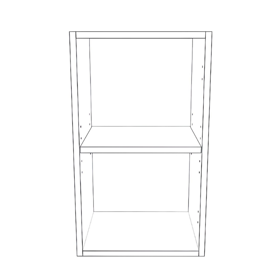 14" Wide x 24" High Wall Cabinet - (White Cabinet Boxes - Painted Doors)