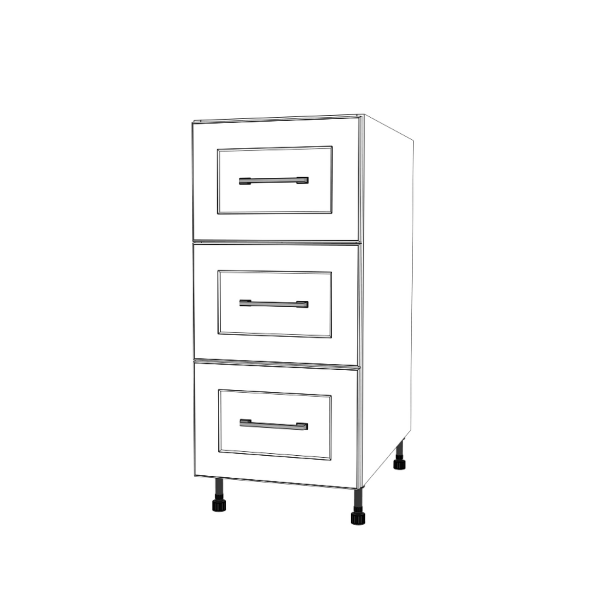 15" Wide Drawer Cabinet - (White Cabinet Boxes - Painted Doors)