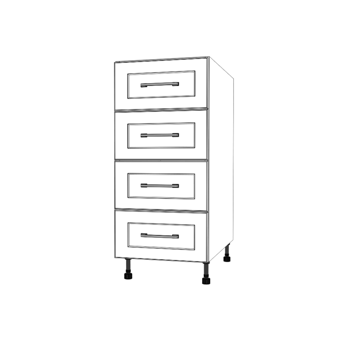 15" Wide Drawer Cabinet - (White Cabinet Boxes - Painted Doors)