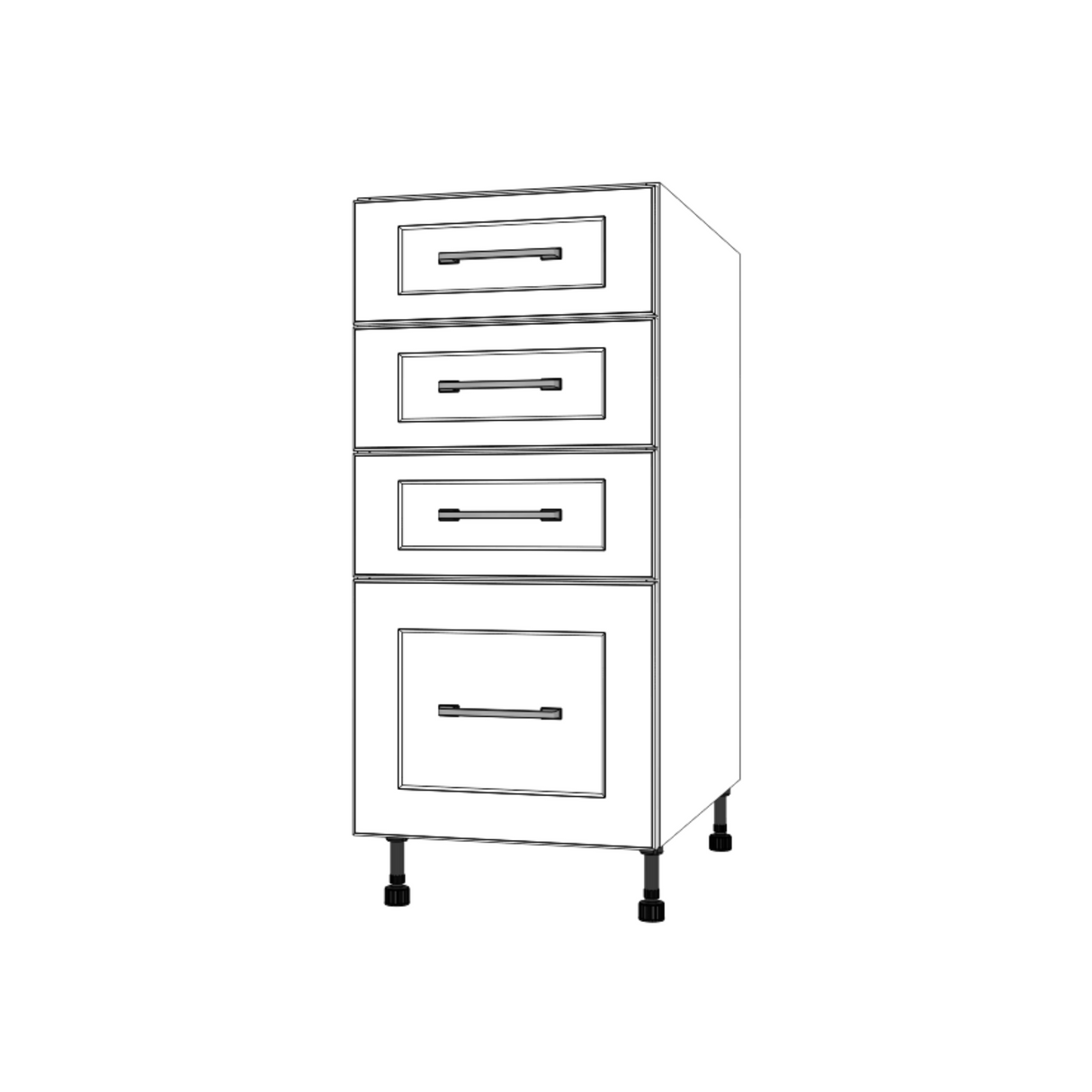 15" Wide Drawer Cabinet - (White Cabinet Boxes - Painted Doors)