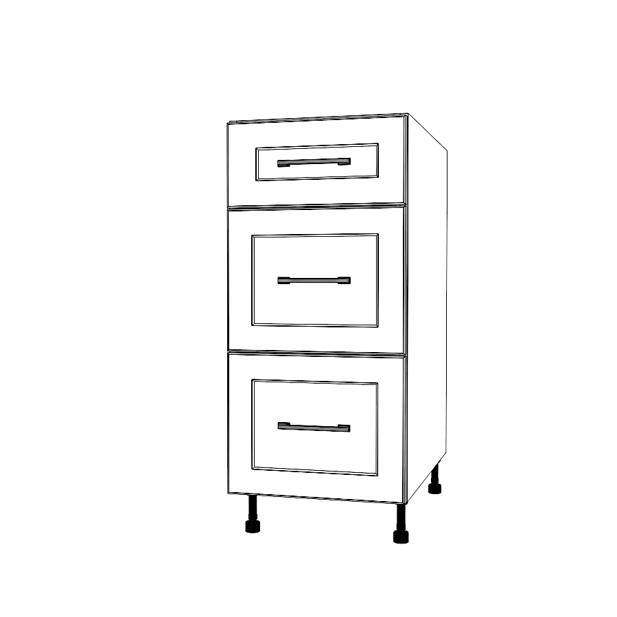 15" Wide Drawer Cabinet - (White Cabinet Boxes - Painted Doors)