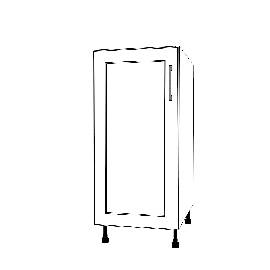 15" Wide Base Cabinet - (White Cabinet Boxes - Painted Doors)