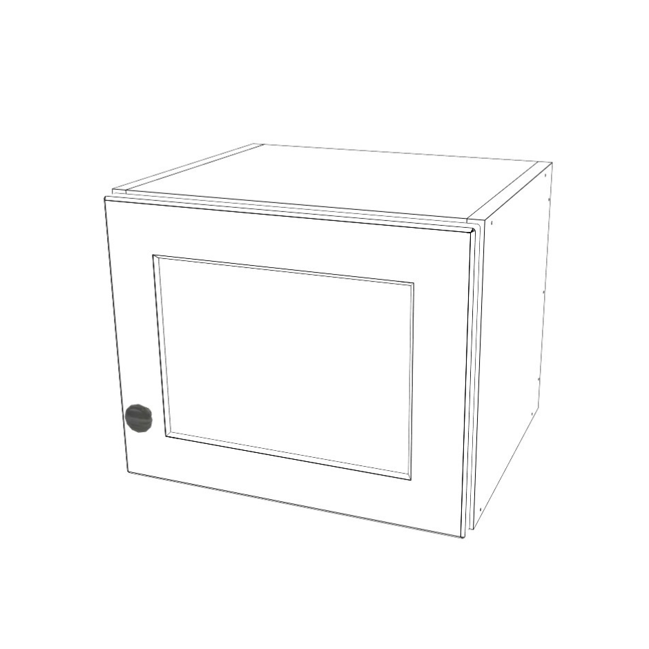 15" Wide x 12" High Wall Cabinet - (White Melamine Cabinet Boxes - Painted Doors)