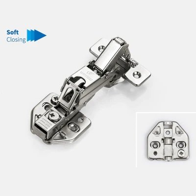 165 Degree Soft Closing Hinge with Mounting Plate