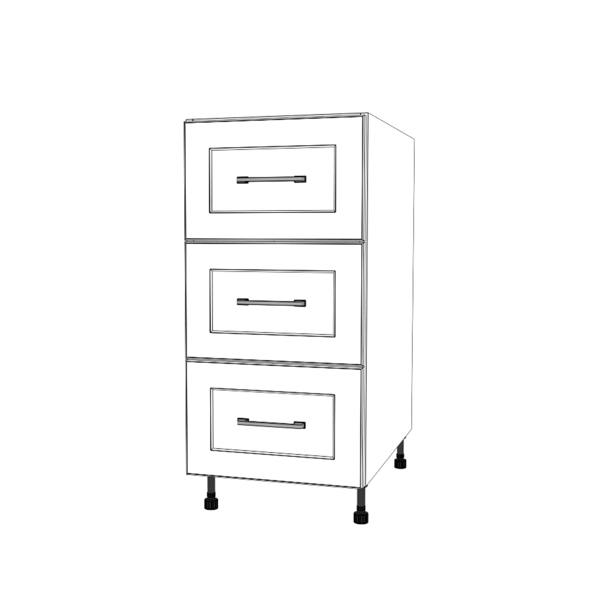 16" Wide Drawer Cabinet - (White Cabinet Boxes - Thermofoil Doors)