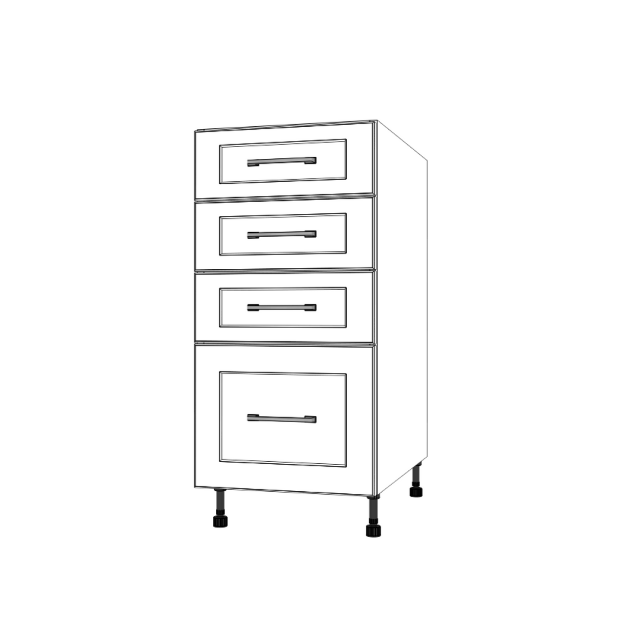 16" Wide Drawer Cabinet - (White Cabinet Boxes - Painted Doors)