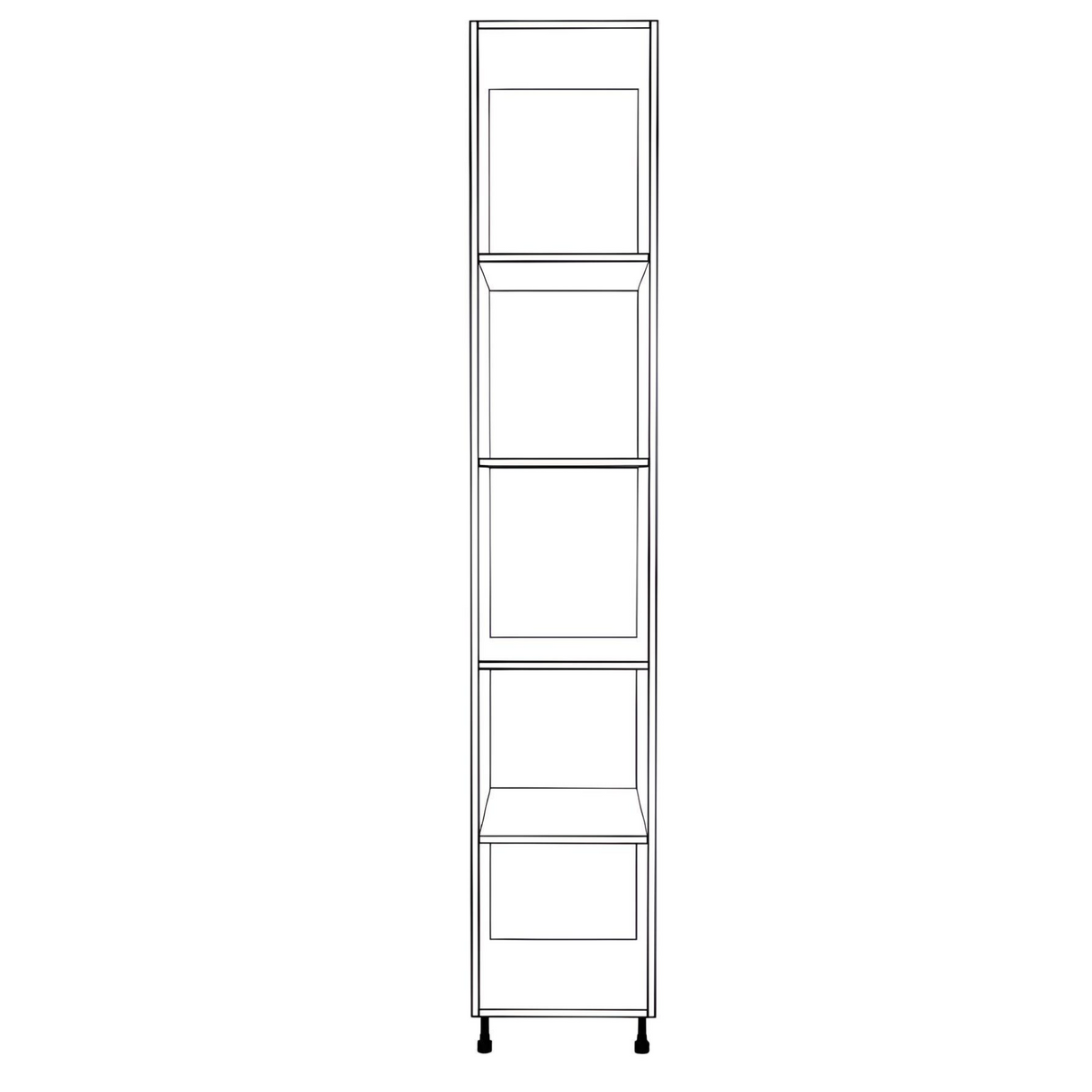 17" Wide Tall Pantry Cabinet - (White Cabinet Boxes - Thermofoil Doors) 24 D