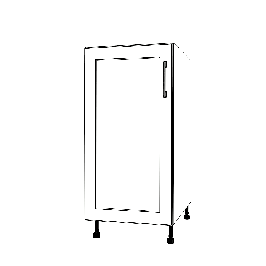 16" Wide Base Cabinet - (White Cabinet Boxes - Thermofoil Doors)