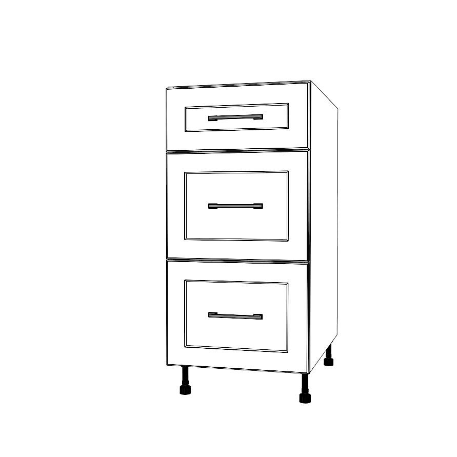 16" Wide Drawer Cabinet - (White Cabinet Boxes - Painted Doors)