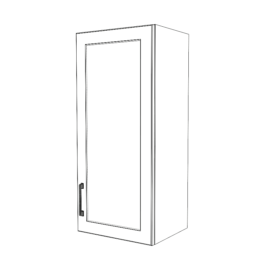 16" Wide x 36" High Wall Cabinet - (White Cabinet Boxes - Painted Doors)
