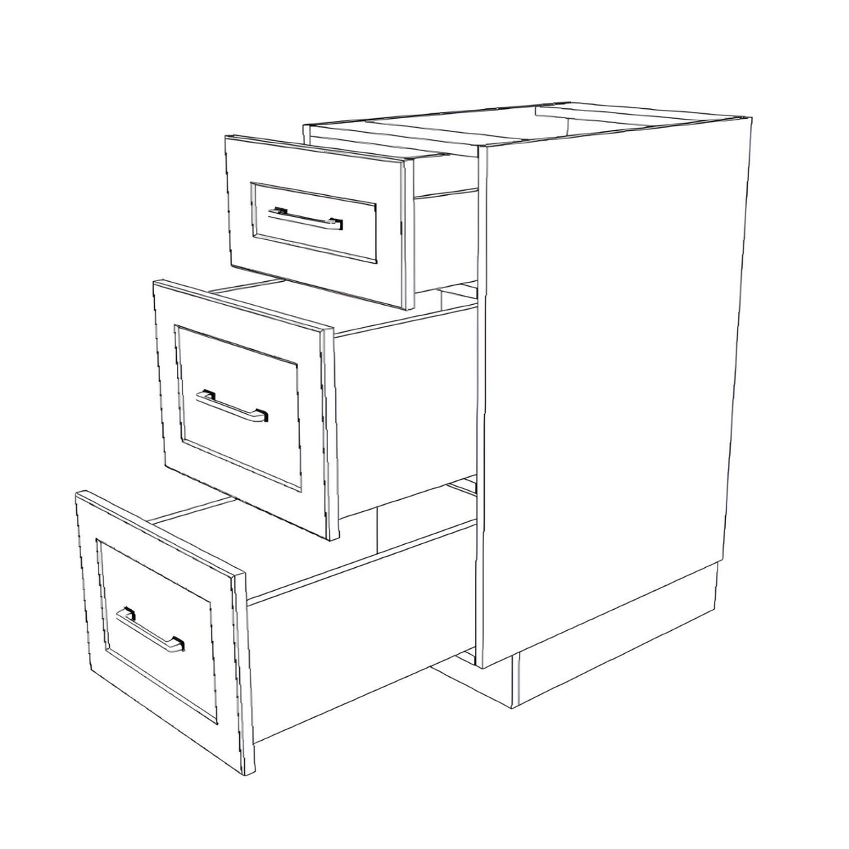 17" Wide Drawer Cabinet - (White Cabinet Boxes - Painted Doors)