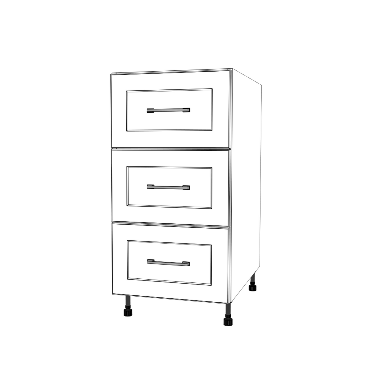 17" Wide Drawer Cabinet - (White Cabinet Boxes - Painted Doors)