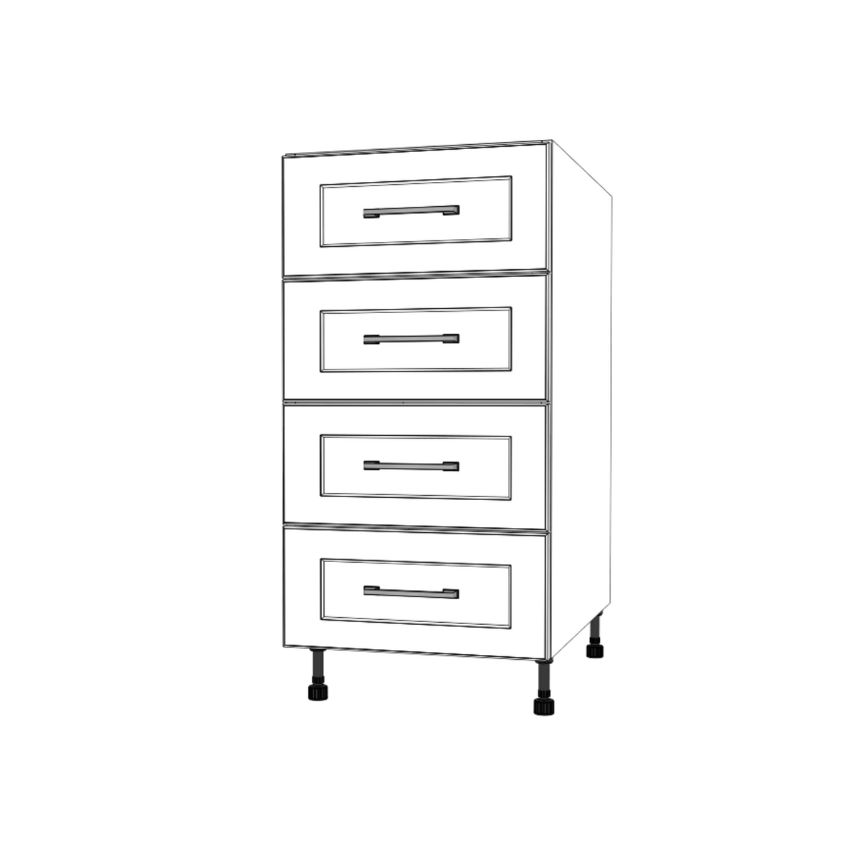 17" Wide Drawer Cabinet - (White Cabinet Boxes - Painted Doors)