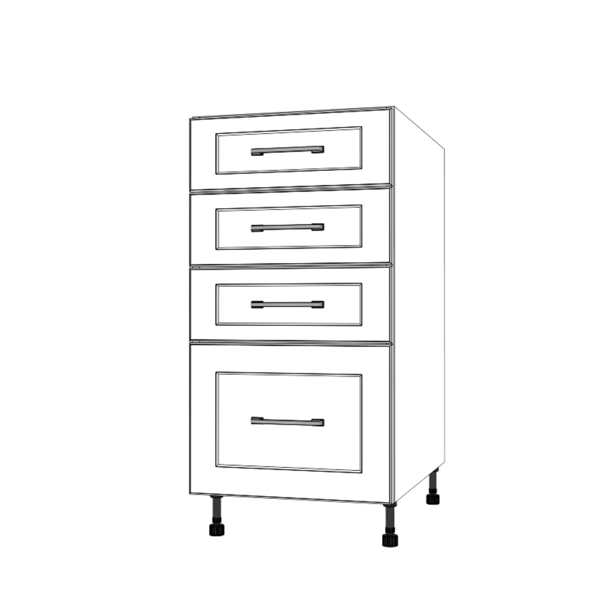 17" Wide Drawer Cabinet - (White Cabinet Boxes - Painted Doors)