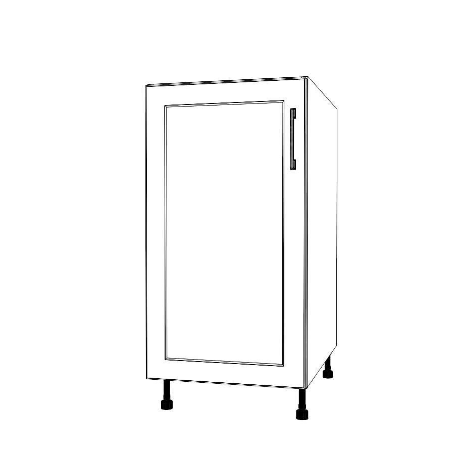 17" Wide Base Cabinet - (White Cabinet Boxes - Thermofoil Doors)