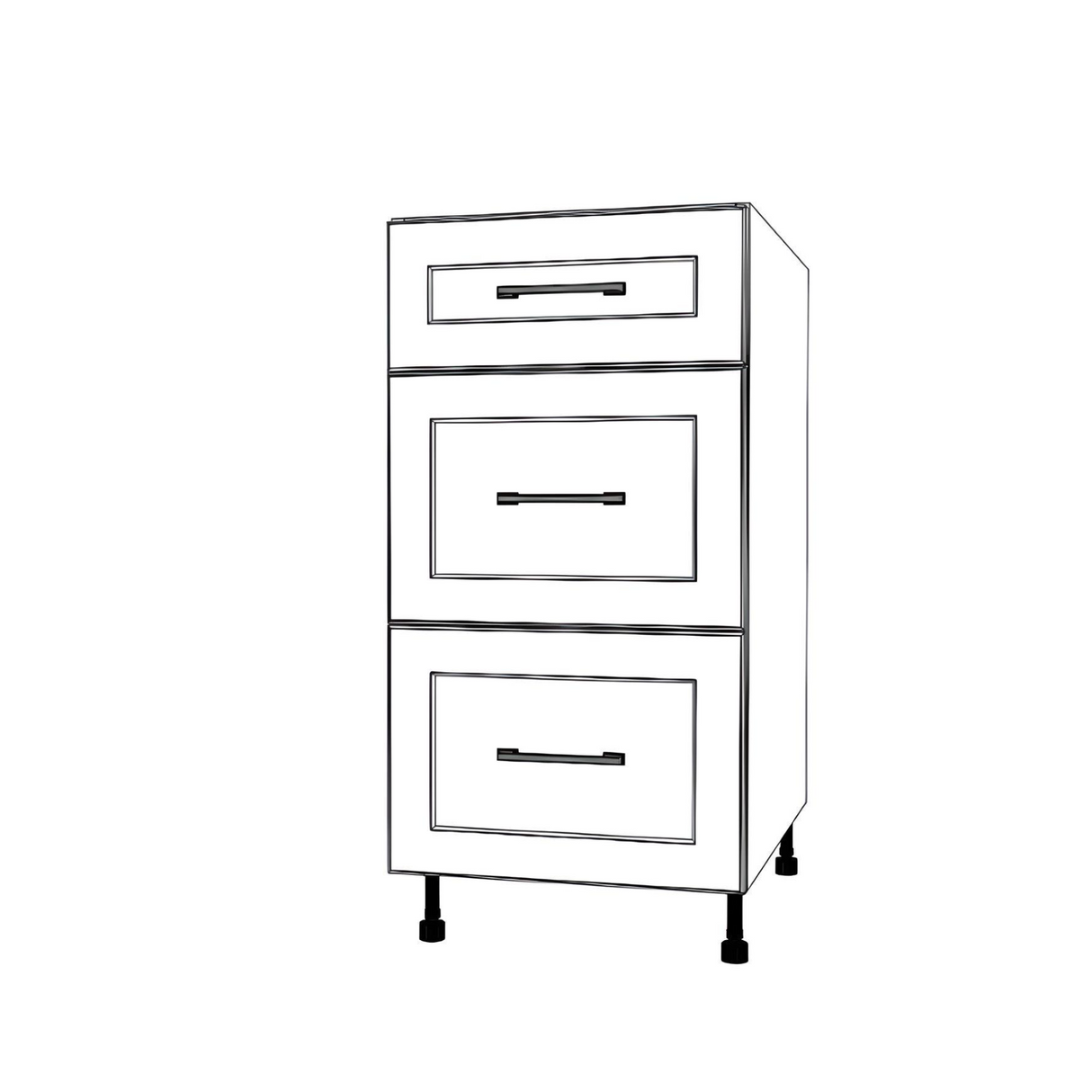 17" Wide Drawer Cabinet - (White Cabinet Boxes - Painted Doors)