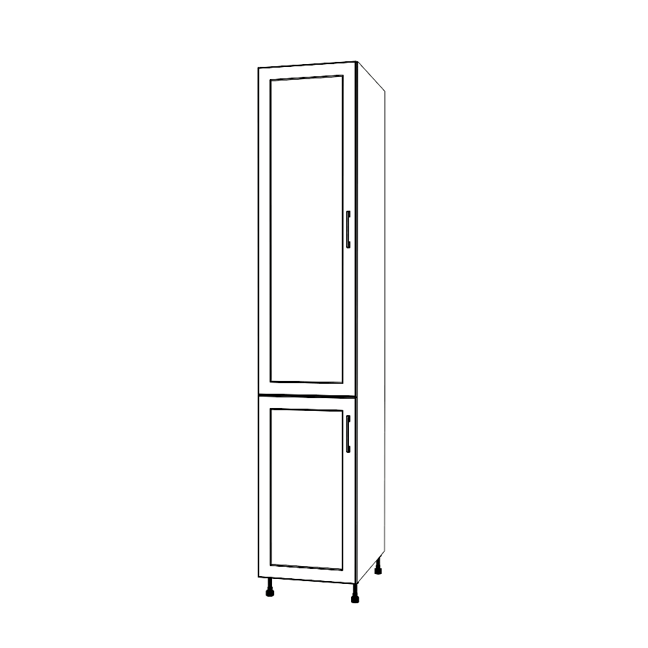 17" Wide Tall Pantry Cabinet - (White Cabinet Boxes - Thermofoil Doors) 24 D