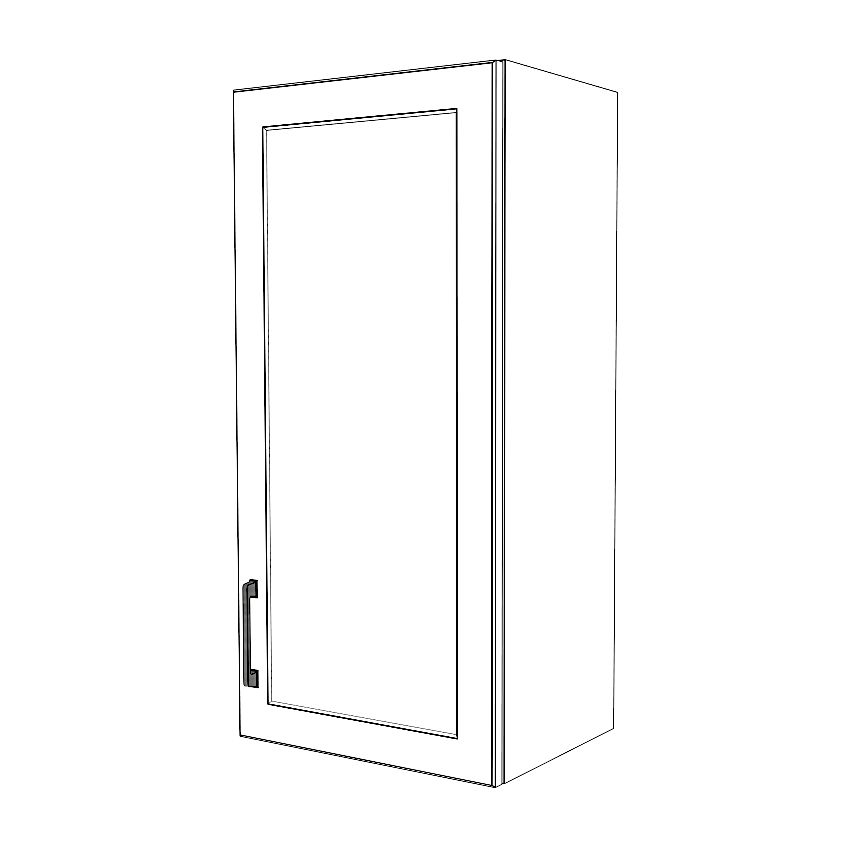 17" Wide x 36" High Wall Cabinet - (White Cabinet Boxes - Painted Doors)