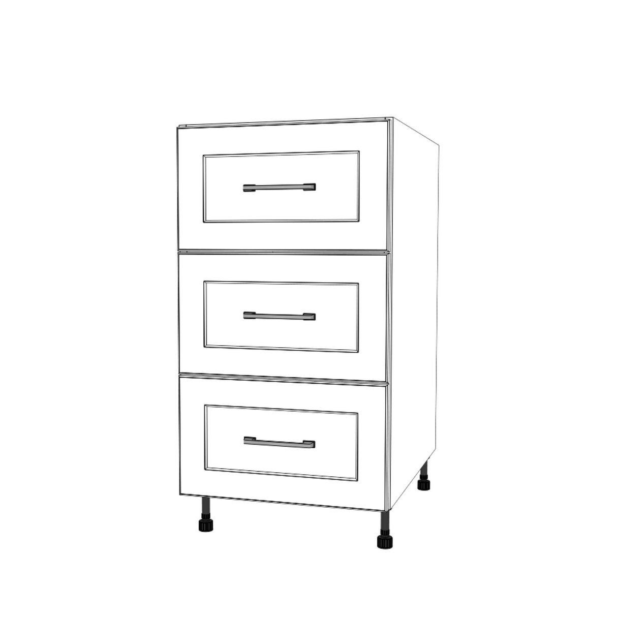18" Wide Drawer Cabinet - (White Cabinet Boxes - Thermofoil Doors)