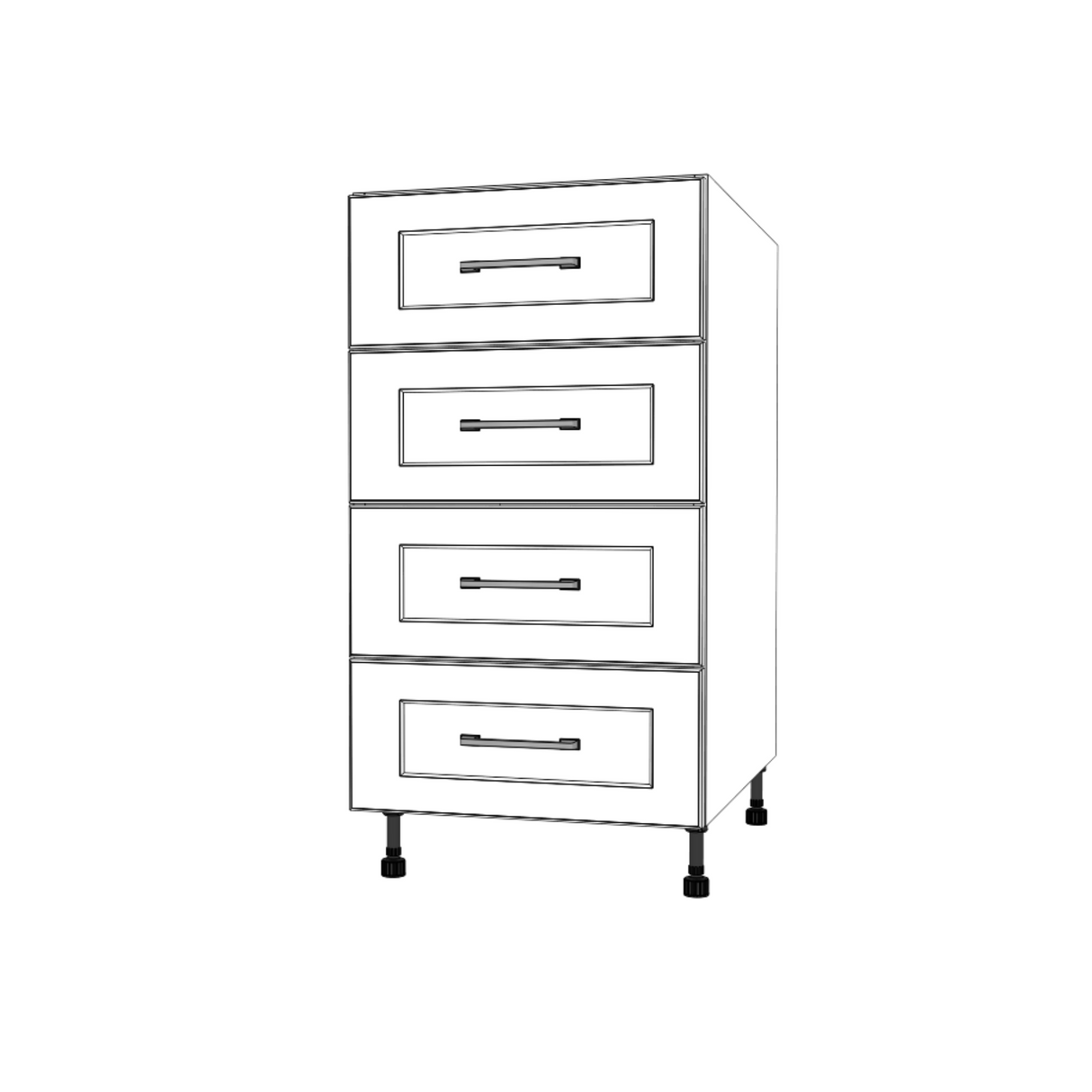 18" Wide Drawer Cabinet - (White Cabinet Boxes - Painted Doors)