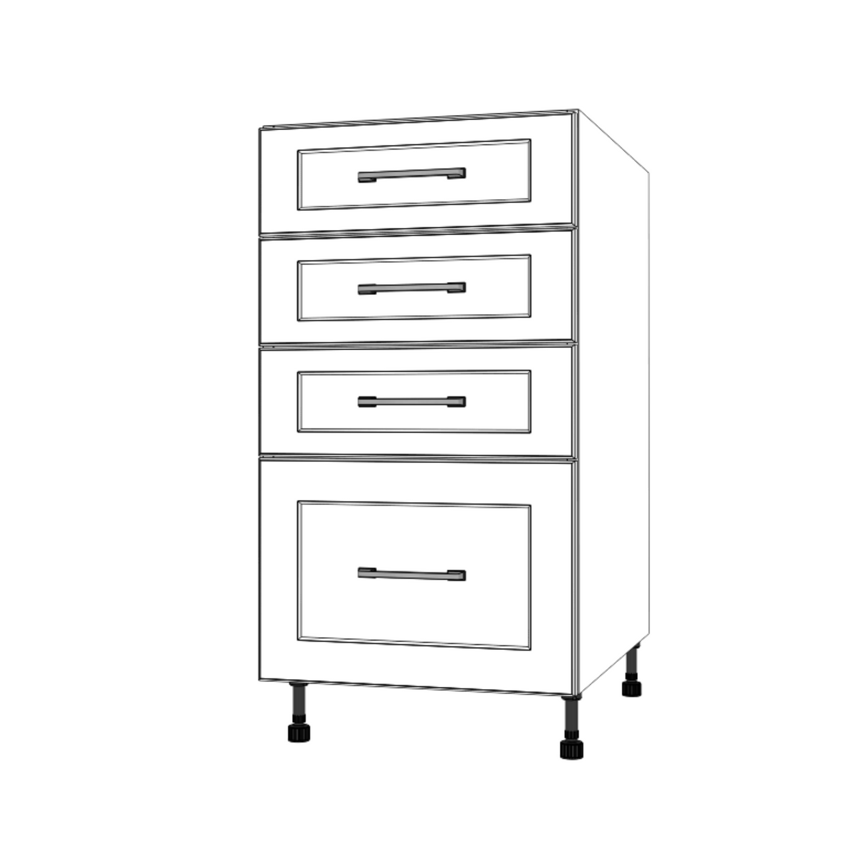 18" Wide Drawer Cabinet - (White Cabinet Boxes - Painted Doors)