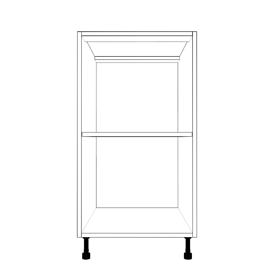 18" Wide Base Cabinet - (White Cabinet Boxes - Painted Doors)
