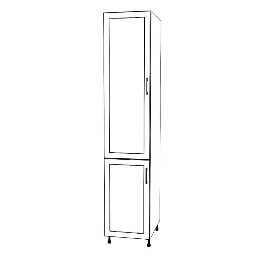 18" Wide Tall Pantry Cabinet - (White Cabinet Boxes - Painted Doors) 24 D